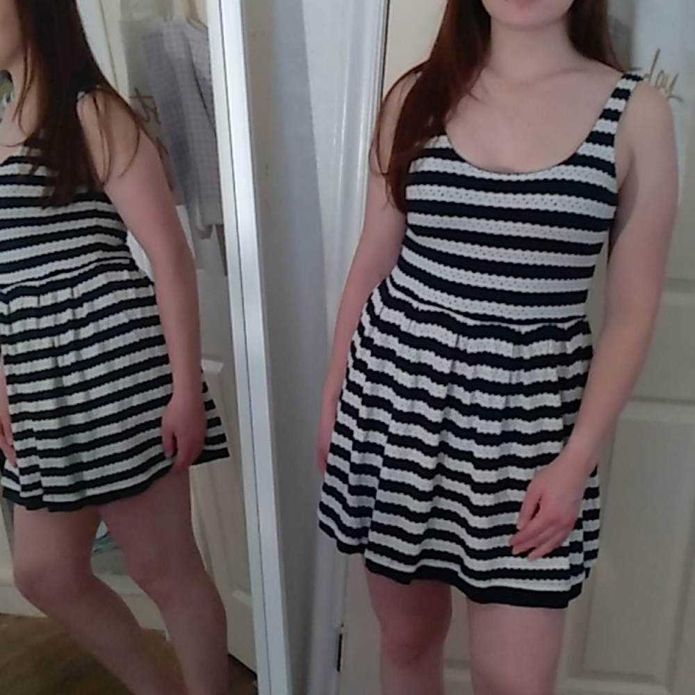 New blue & white stripes dress size s/m
